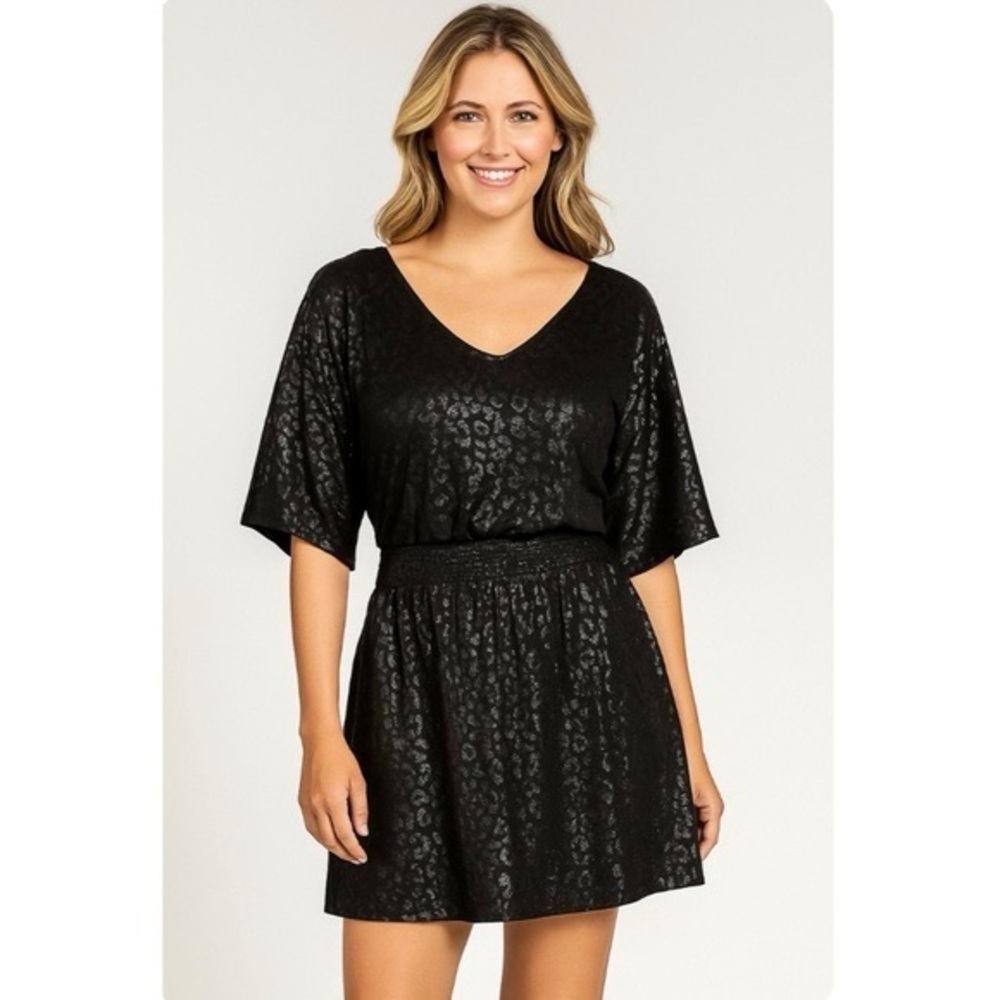 White House Black Market, NWT, Black Sequin Mini Dress, Size M - Picture 12 of 13